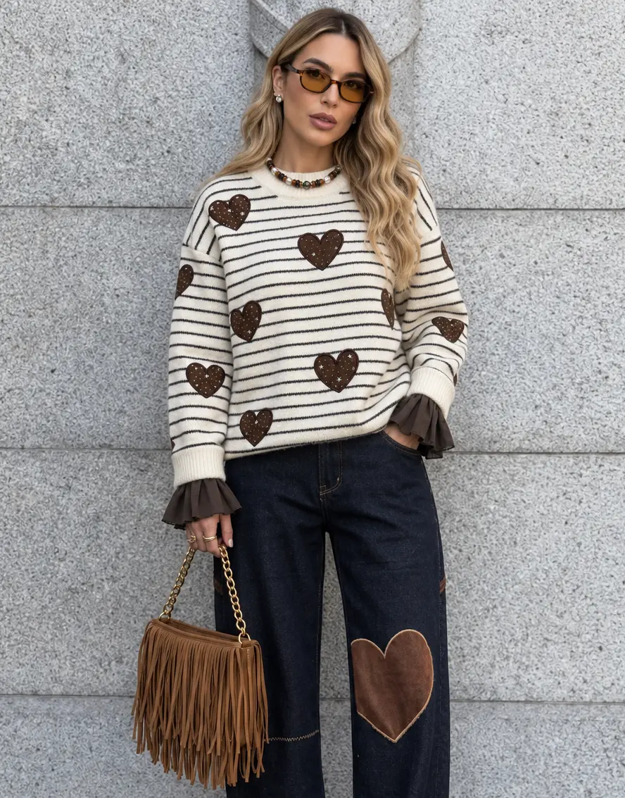 Retrato de moda urbana com corações.webp